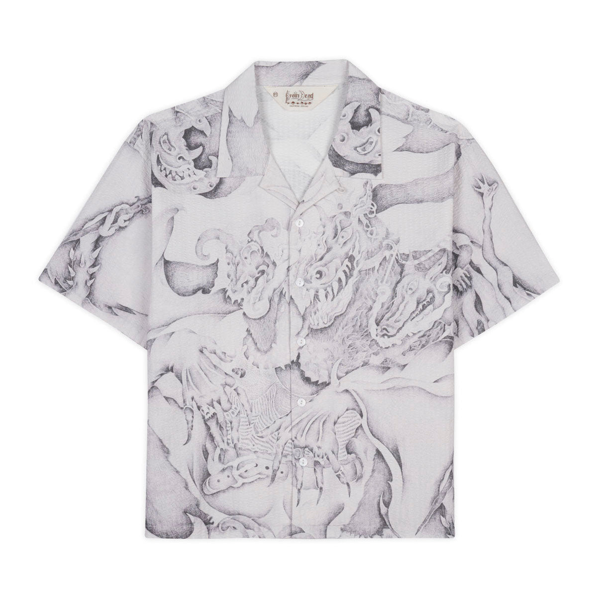 Dragonspeaker Seersucker Short Sleeve Shirt, White Multi
