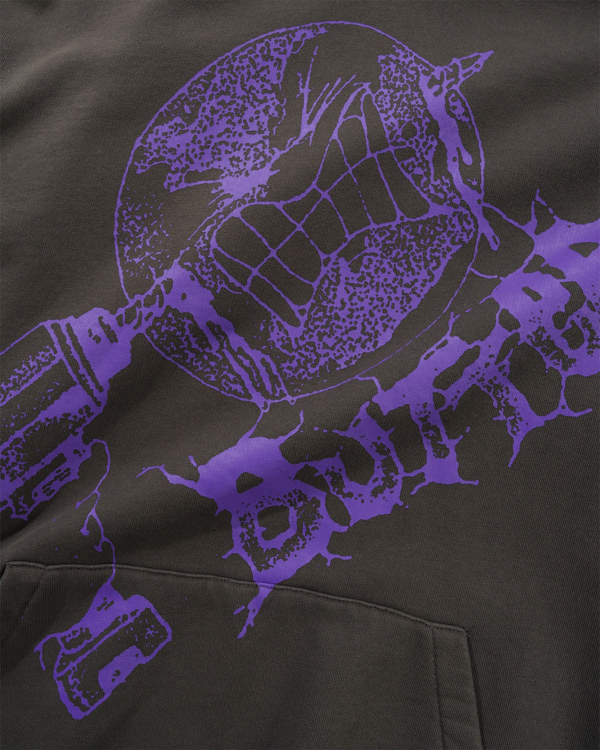 Drill Pullover Hood, Washed Dark Grey