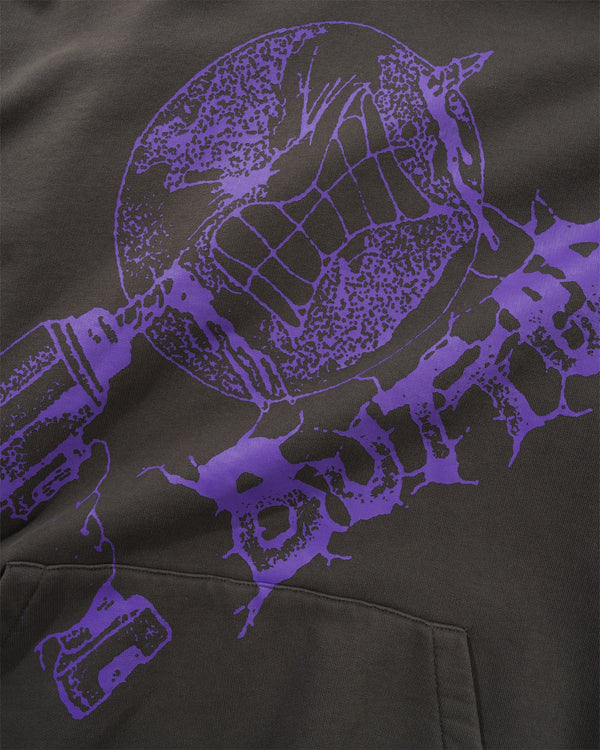 Butter Goods Drill Pullover Hood, Washed Dark Grey