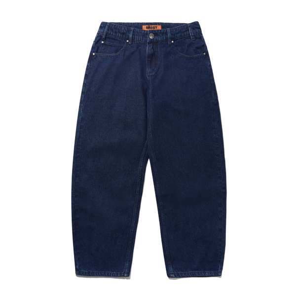 Butter Goods Drummer Baggy Denim Jeans, Raw Dark Indigo