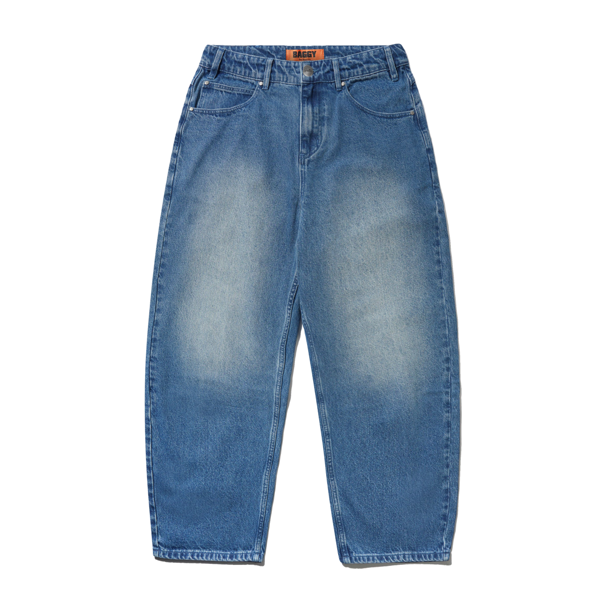 Drummer Baggy Denim Jeans, Stone Wash Blue