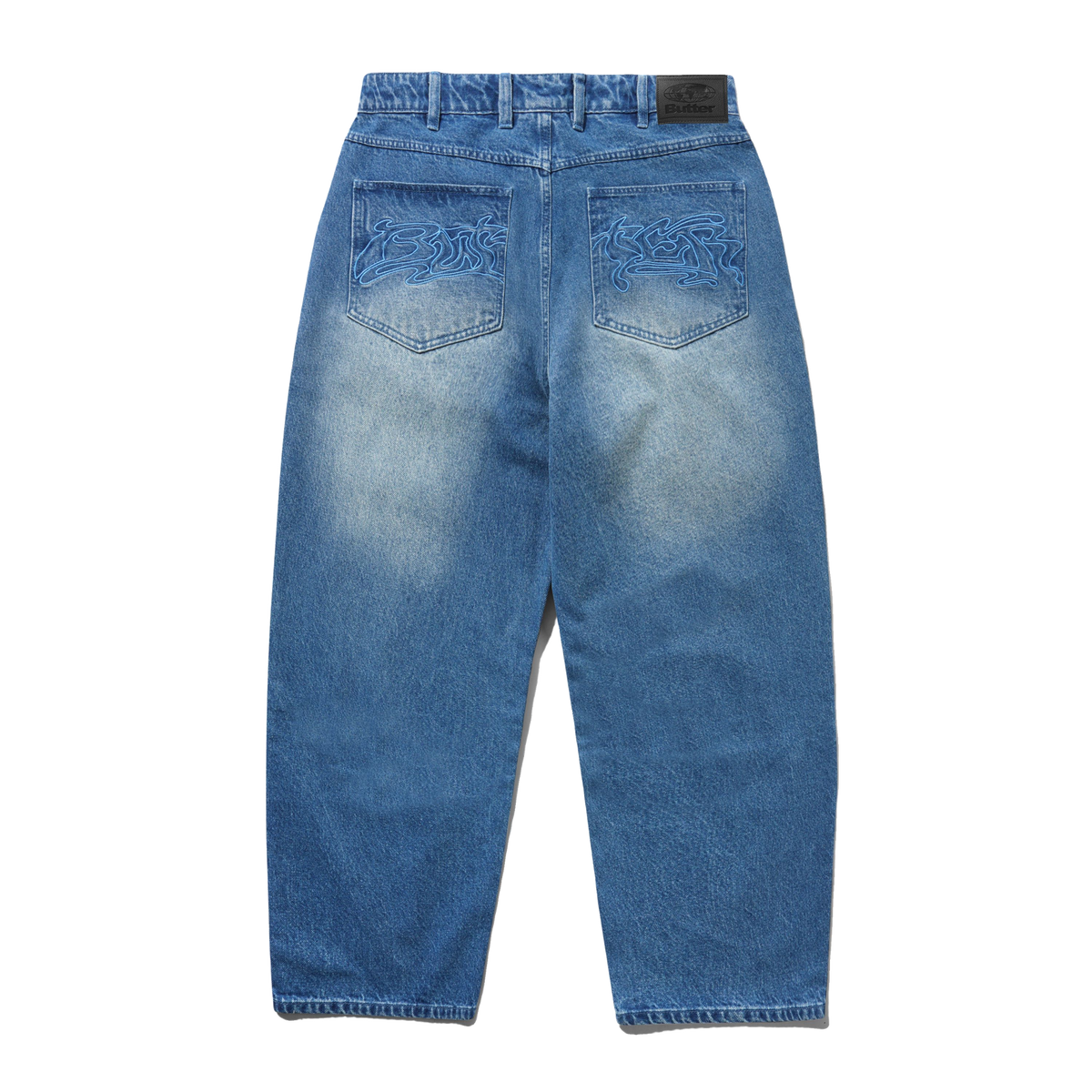 Drummer Baggy Denim Jeans, Stone Wash Blue