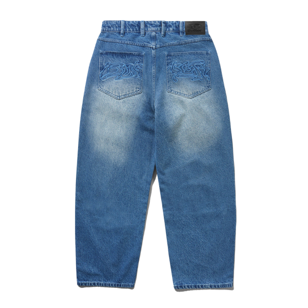 Butter Goods Drummer Baggy Denim Jeans, Stone Wash Blue