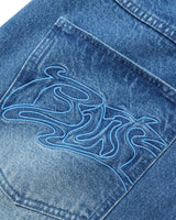 Drummer Baggy Denim Jeans, Stone Wash Blue