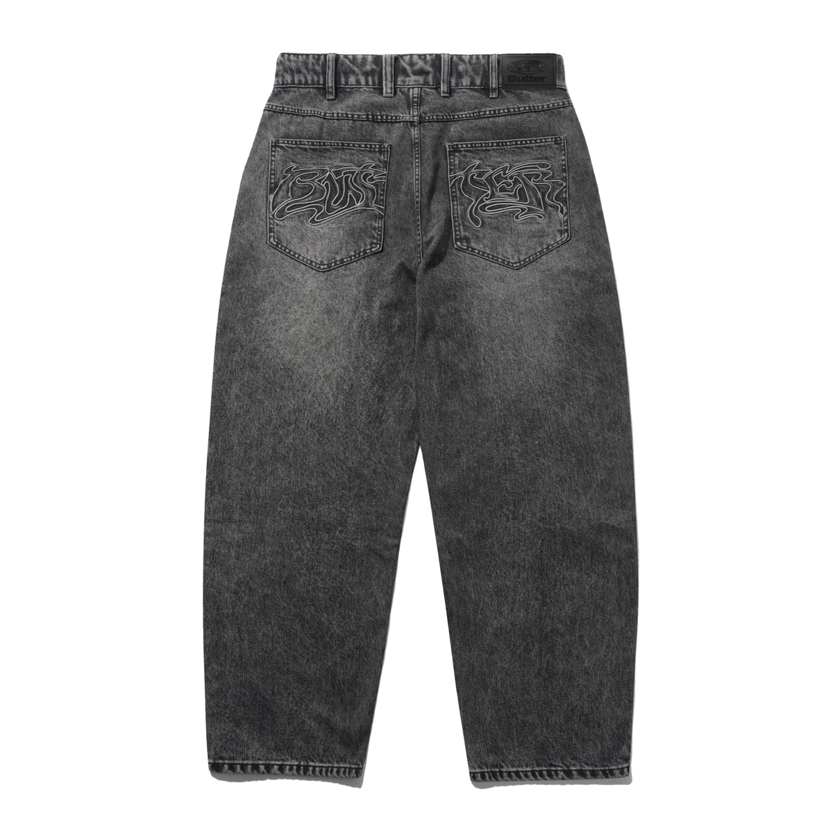 Drummer Baggy Denim Jeans, Streaky Black