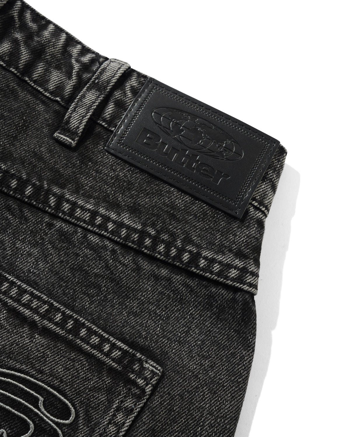 Drummer Baggy Denim Jeans, Streaky Black