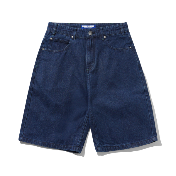 Butter Goods Drummer Baggy Denim Shorts, Raw Dark Indigo