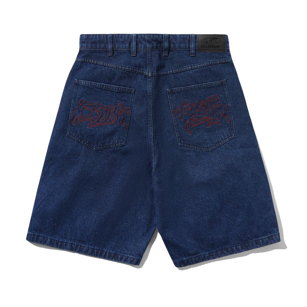 Drummer Baggy Denim Shorts, Raw Dark Indigo