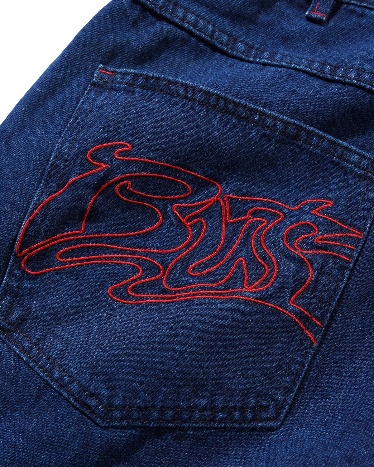 Drummer Baggy Denim Shorts, Raw Dark Indigo