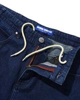 Drummer Baggy Denim Shorts, Raw Dark Indigo