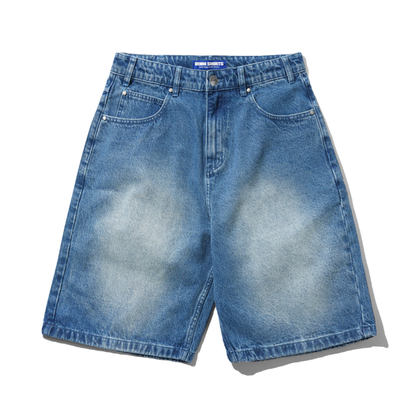 Butter Goods Drummer Baggy Denim Shorts, Stone Wash Blue