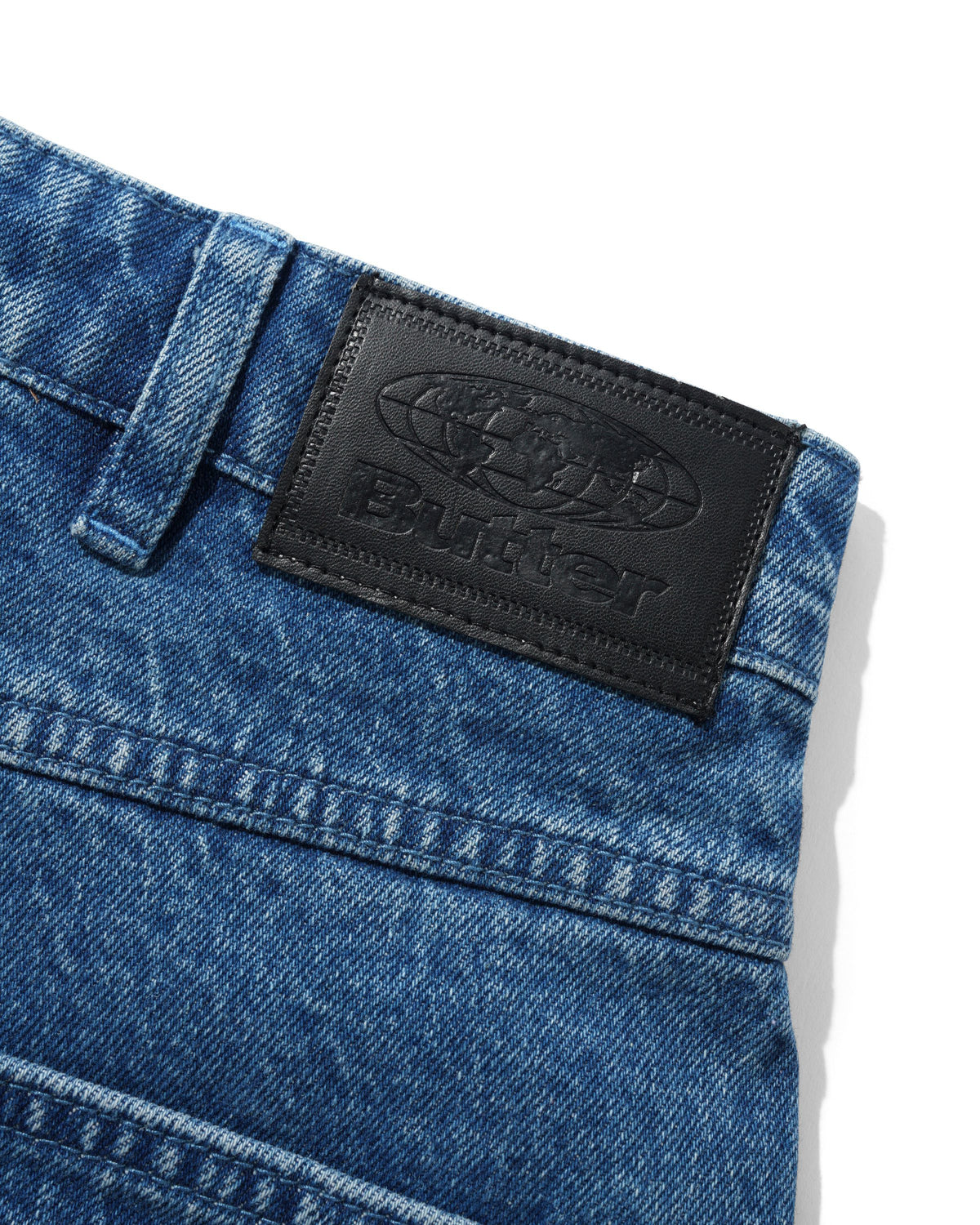 Drummer Baggy Denim Shorts, Stone Wash Blue