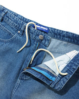 Drummer Baggy Denim Shorts, Stone Wash Blue