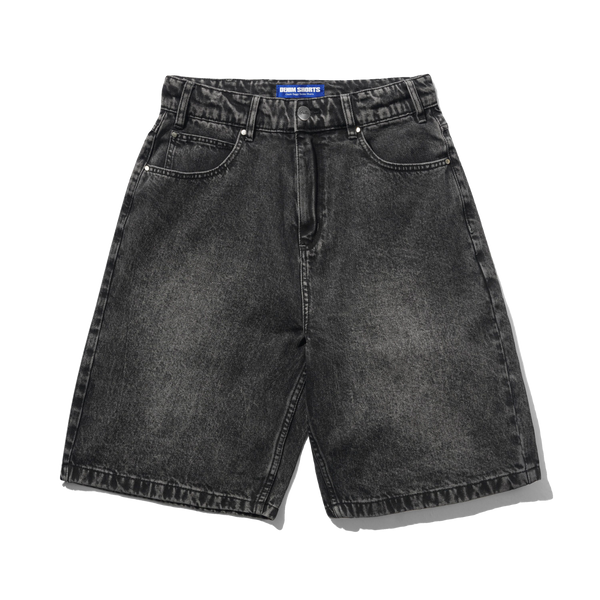 Butter Goods Drummer Baggy Denim Shorts, Streaky Black