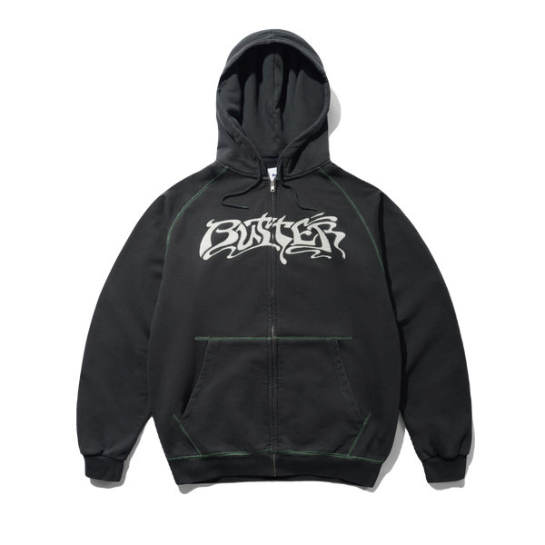 Butter Goods Drummer Zip-Thru Hood, Washed Black