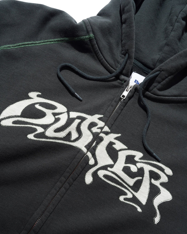 Butter Goods Drummer Zip-Thru Hood, Washed Black