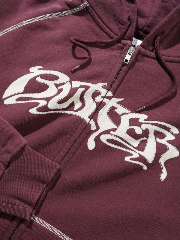 Butter Goods Drummer Zip-Thru Hood, Washed Rhubarb