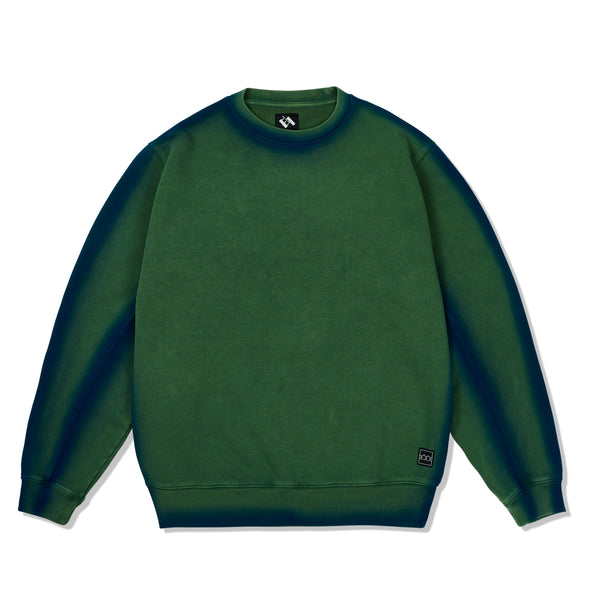 The Trilogy Tapes TTT Overdyed Crewneck, Green / Blue