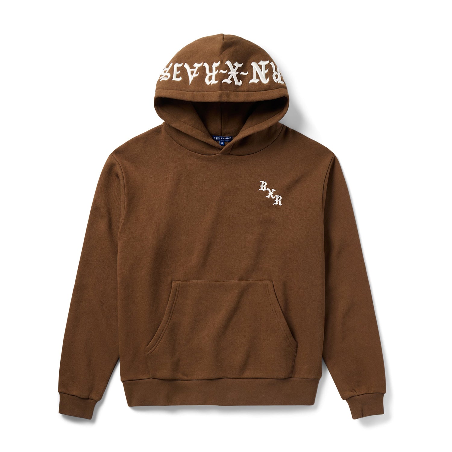 Embroidered Pullover Hood, Walnut / Cream