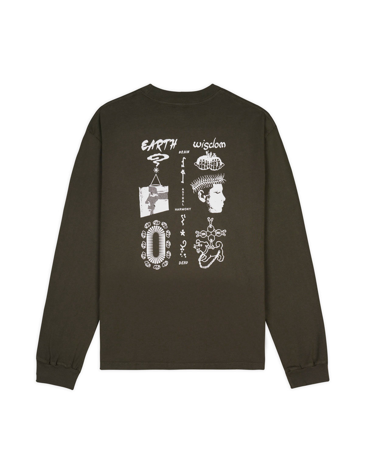 Earth Wisdom L/S Tee, Dark Green