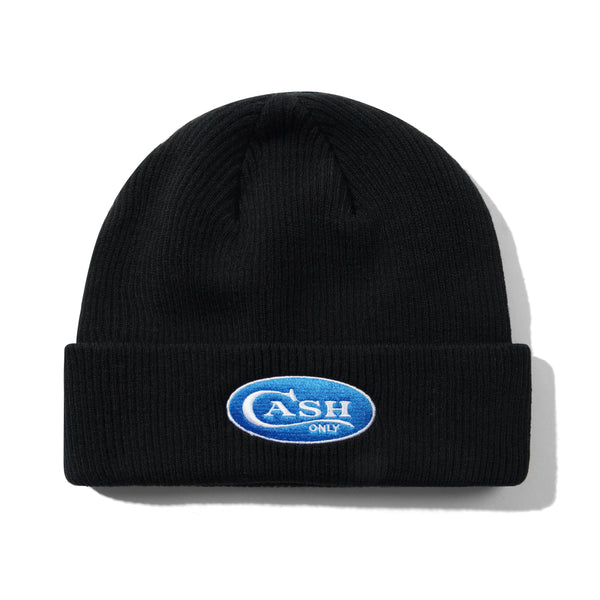 Cash Only Emblem Beanie, Black