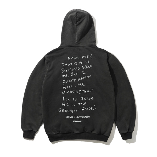 Butter Goods Enemy Pullover Hood, Distressed Washed Black
