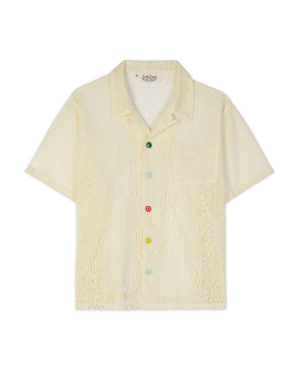 Brain Dead Engineered Mesh S/S Button Up, Natural