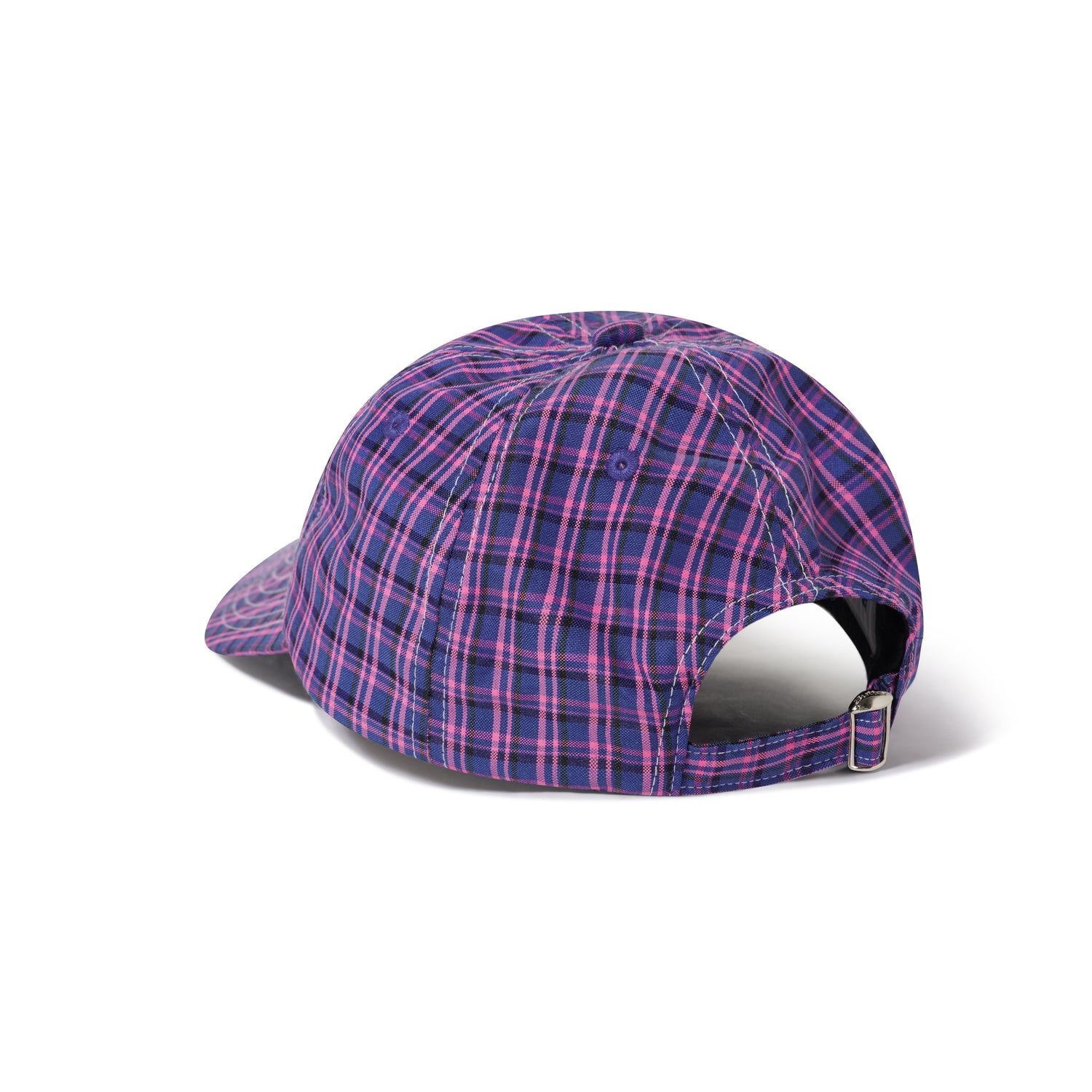 Equipt Plaid 6 Panel Cap, Navy / Pink