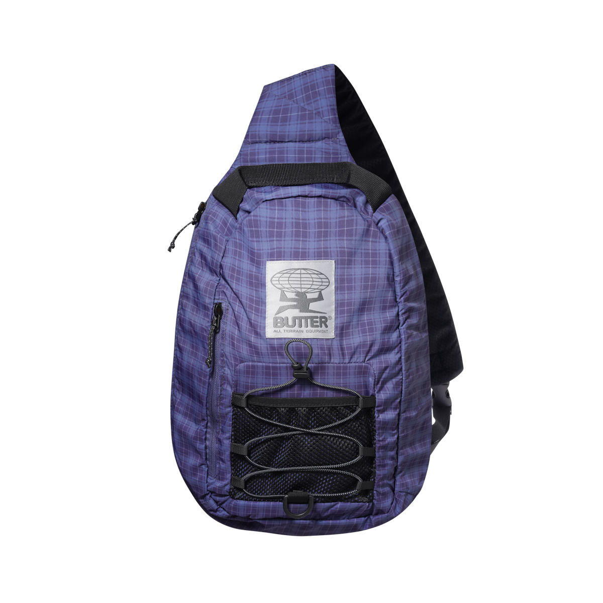 Express Shoulder Bag, Navy Plaid