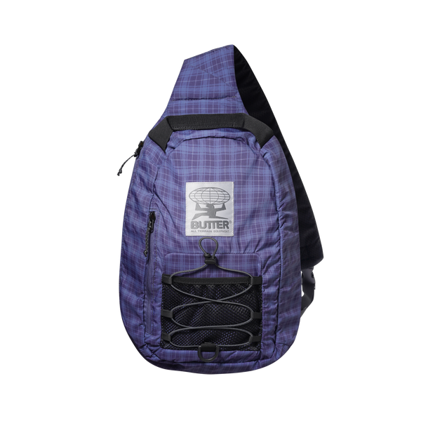 Butter Goods Express Shoulder Bag, Navy Plaid