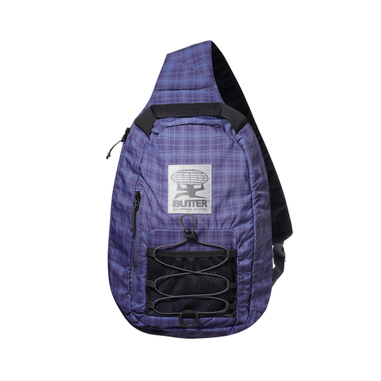Express Shoulder Bag, Navy Plaid