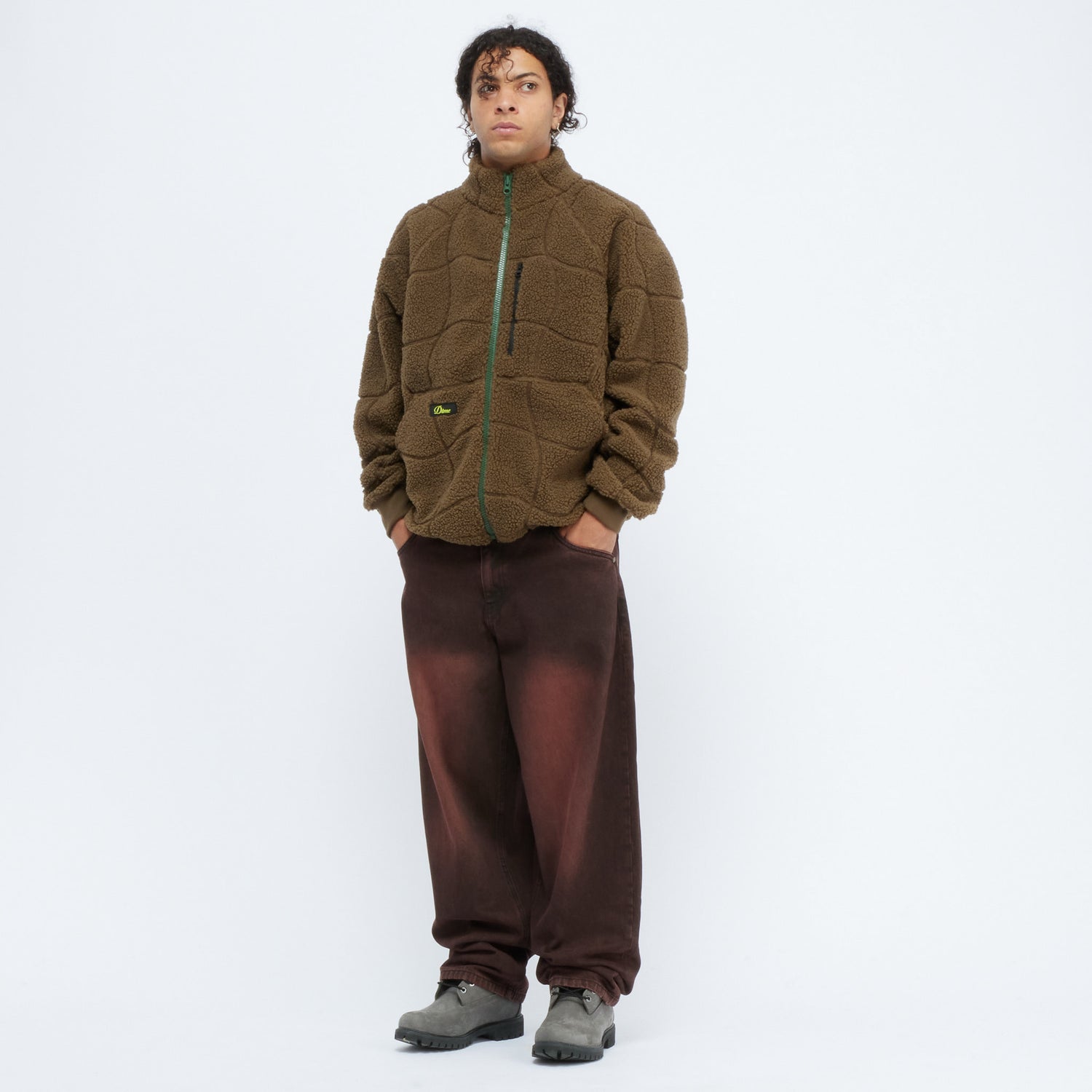 Coverstitch Sherpa Fleece, Military Brown