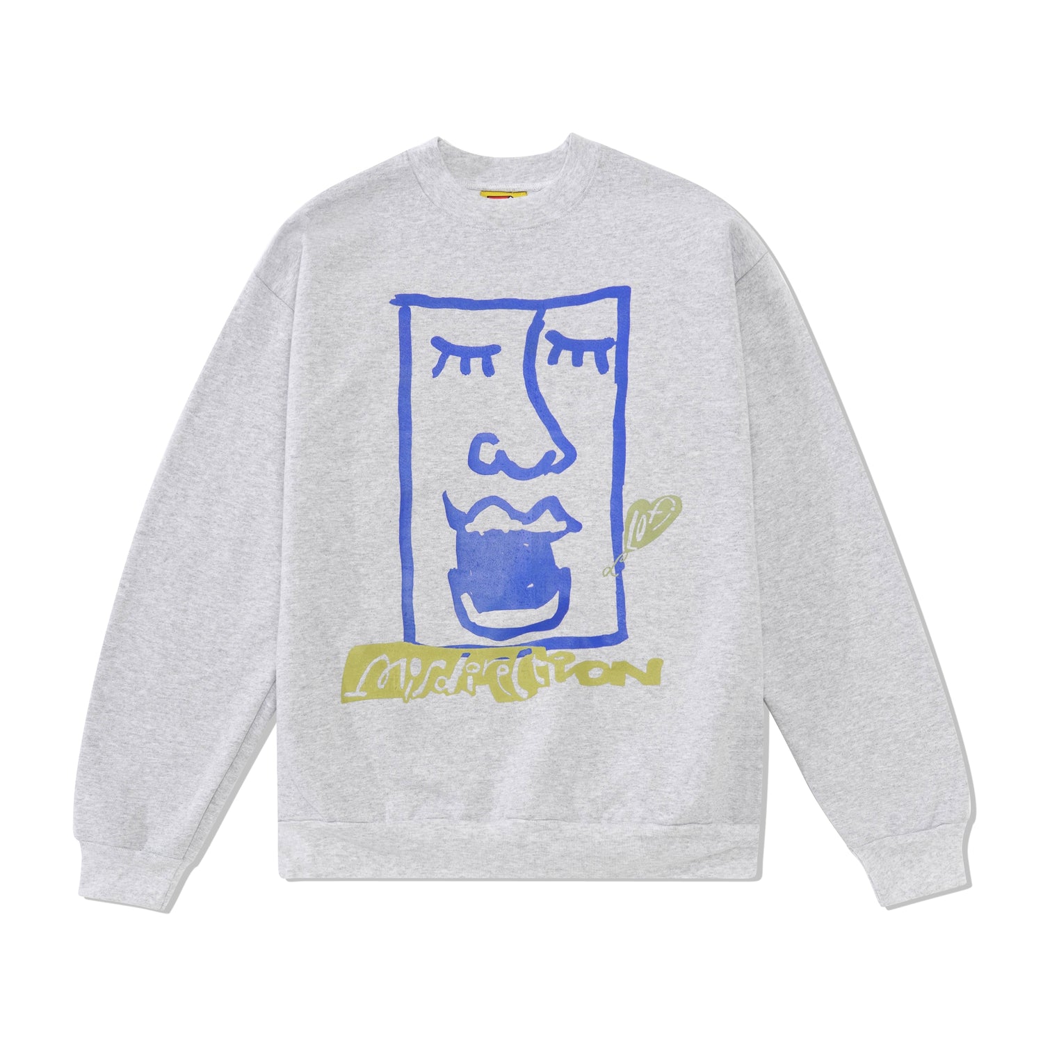 Face Crewneck Sweatshirt No. 1, Ash Grey