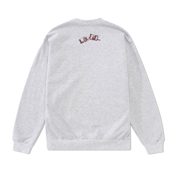 Lo-Fi Face Crewneck Sweatshirt No. 1, Ash Grey