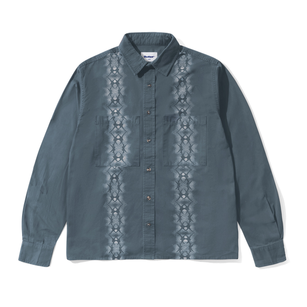 Butter Goods Fade Button Up Shirt, Washed Navy
