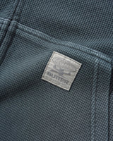 Faded Waffle Zip-Thru Hood, Washed Black