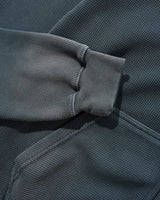 Faded Waffle Zip-Thru Hood, Washed Black