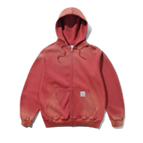 Faded Waffle Zip-Thru Hood, Washed Red