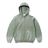 Faded Waffle Zip-Thru Hood, Washed Sage