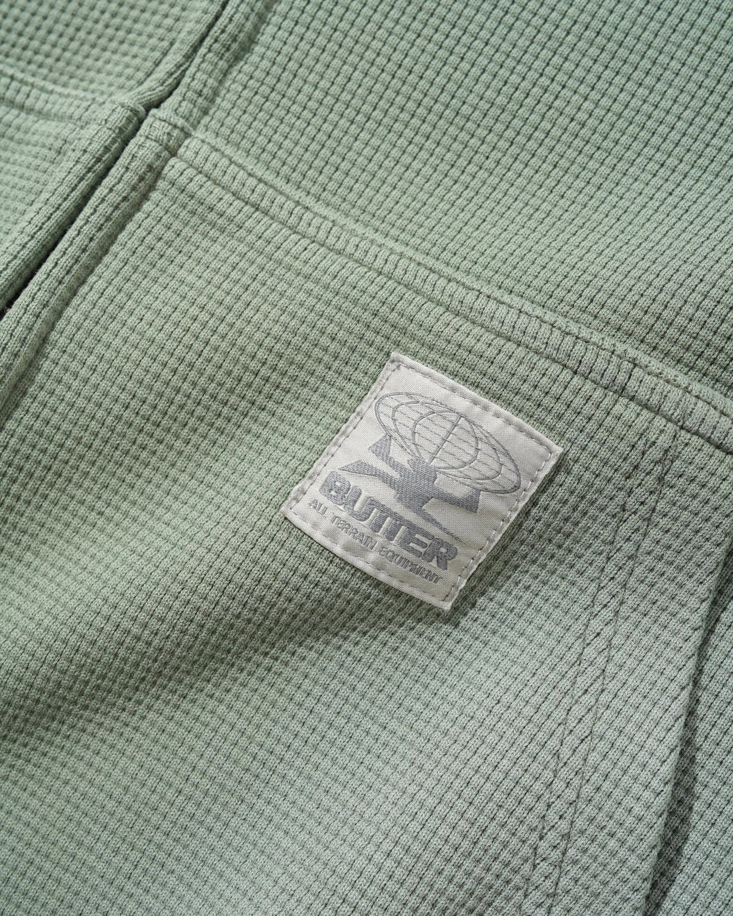 Faded Waffle Zip-Thru Hood, Washed Sage