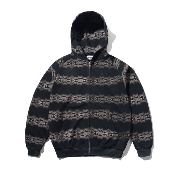 Butter Goods Faded Waffle Zip-Thru Hood, Washed Black