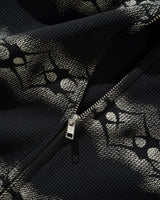 Faded Waffle Zip-Thru Hood, Washed Black