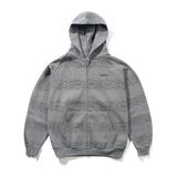 Faded Waffle Zip-Thru Hood, Washed Grey