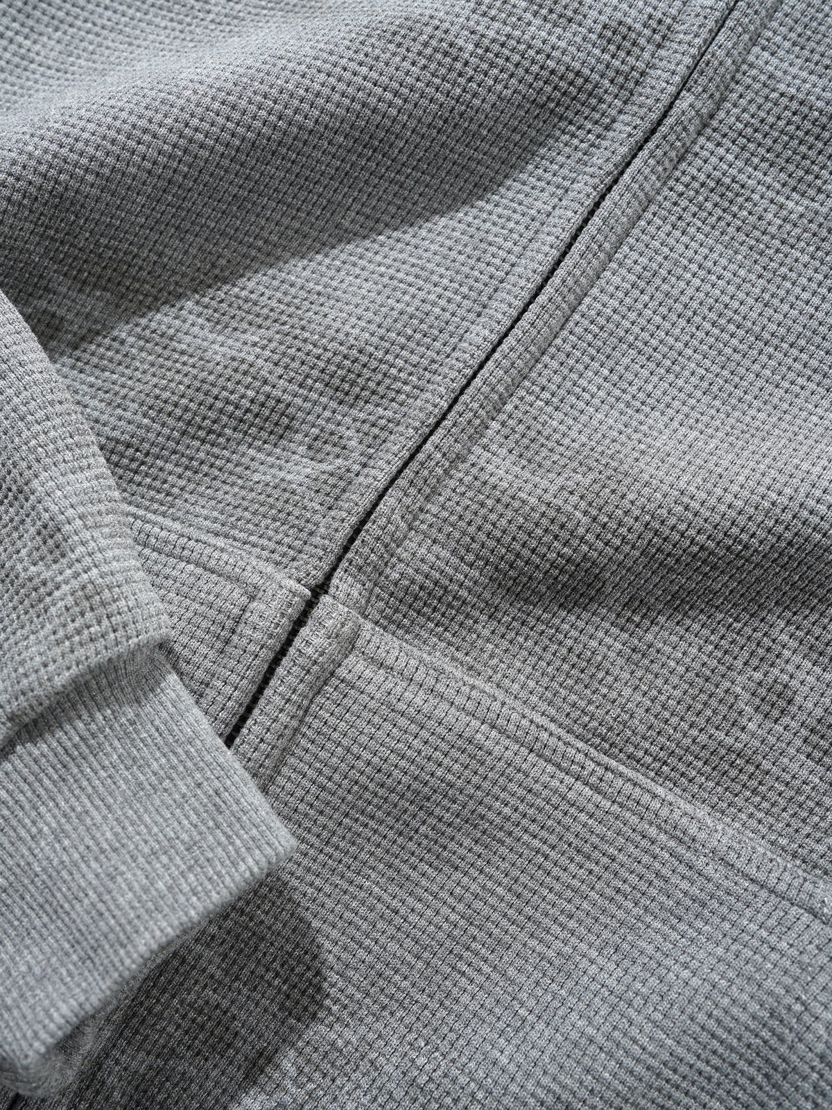 Faded Waffle Zip-Thru Hood, Washed Grey