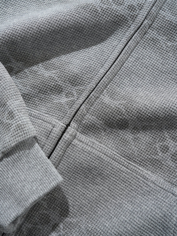 Butter Goods Faded Waffle Zip-Thru Hood, Washed Grey