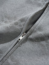 Faded Waffle Zip-Thru Hood, Washed Grey