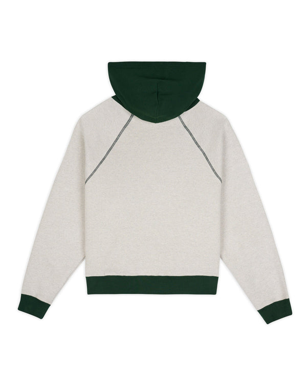 Brain Dead Fleece Logo Head Raglan Pullover, Oatmeal Green