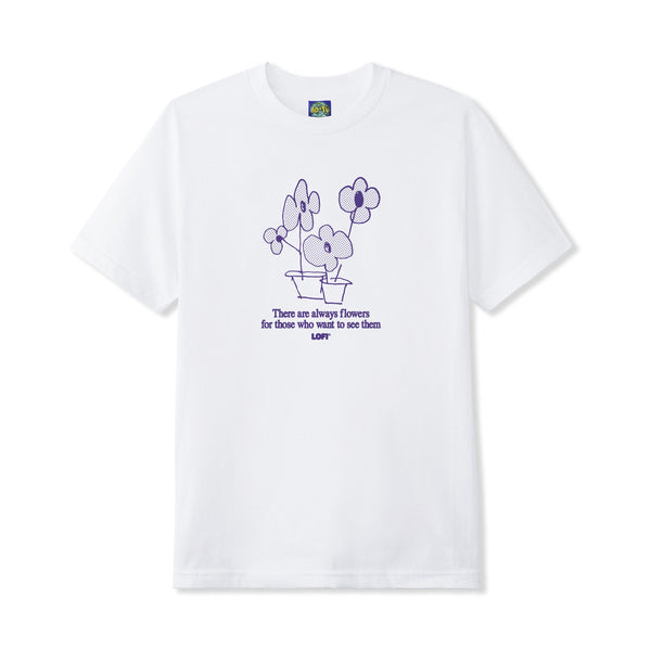 Lo-Fi Flowers Tee, White