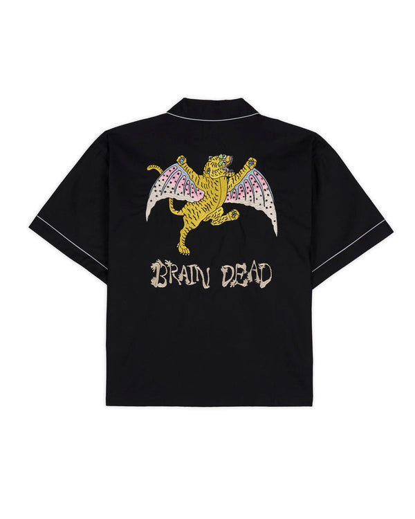 Brain Dead Flying Tiger S/S Western Shirt, Black