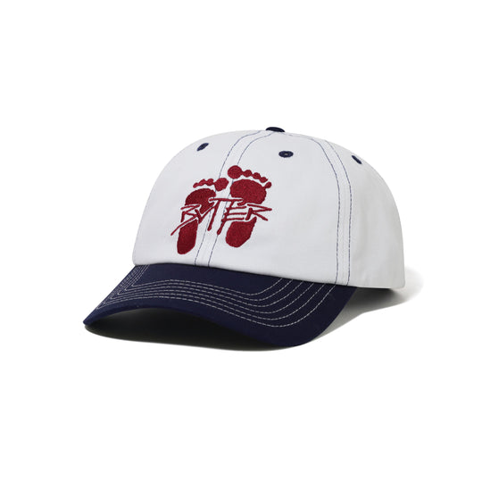 Footprints 6 Panel Cap, White